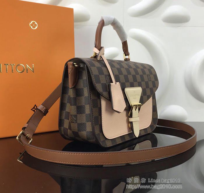 路易威登LV女包 頂級原單 Crossbody手袋 磁扣翻蓋手提包 Damier Ebene 塗層帆布 細粒面皮革 可肩背 斜挎  ydh2656